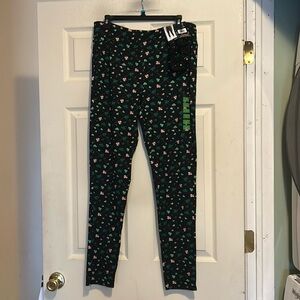Feeling Festive Leggings Size Large Black Green
